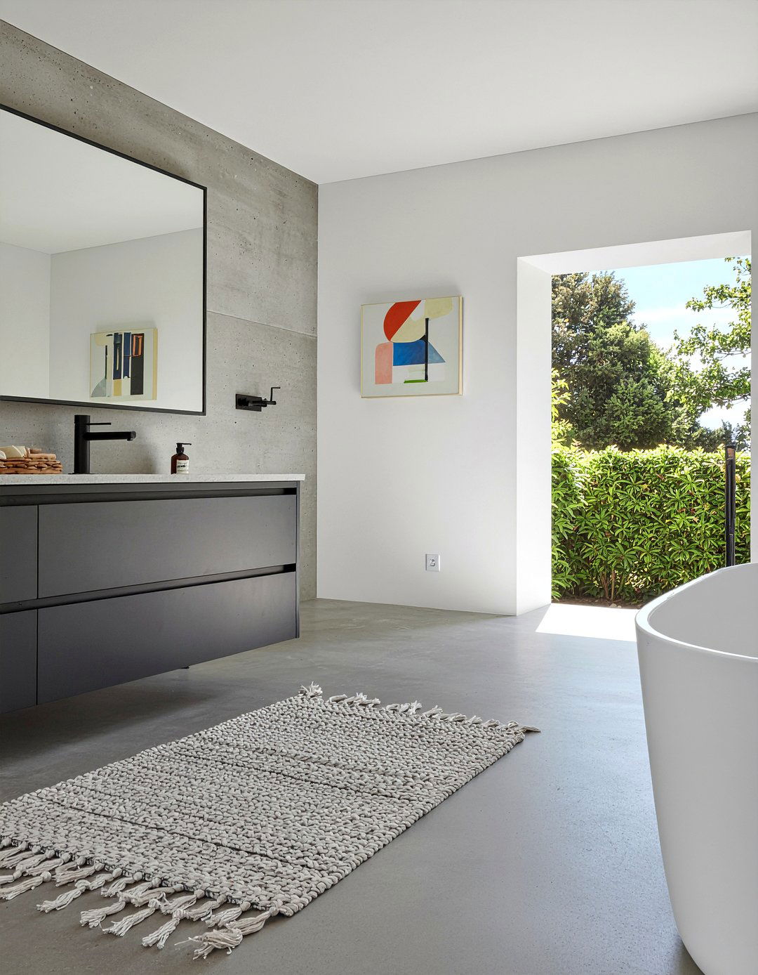 Matte Finish Concrete Bathroom - 30 bathroom concrete floor ideas