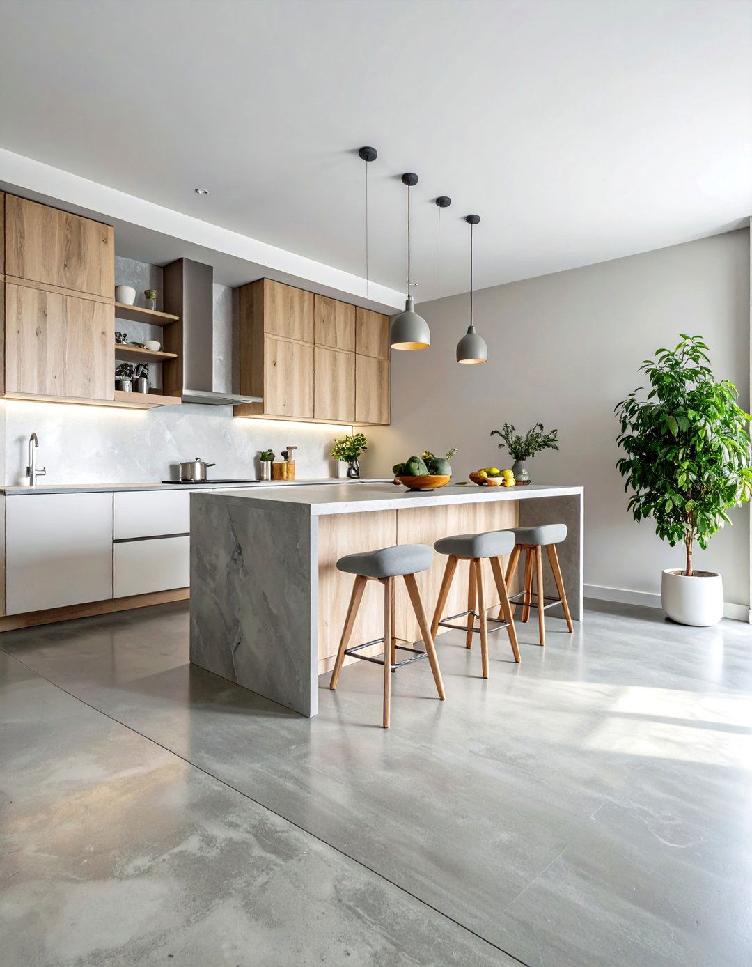 Matte Finish Concrete Kitchen Floor - 30 polished concrete floor kitchen ideas