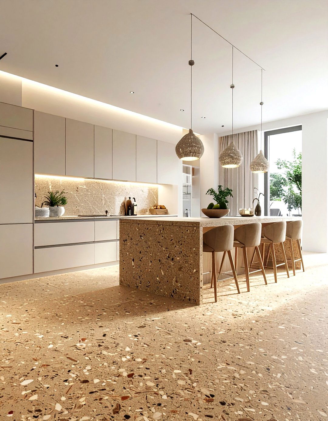 Matte Finish Cork Kitchen - 30 cork floor kitchen ideas