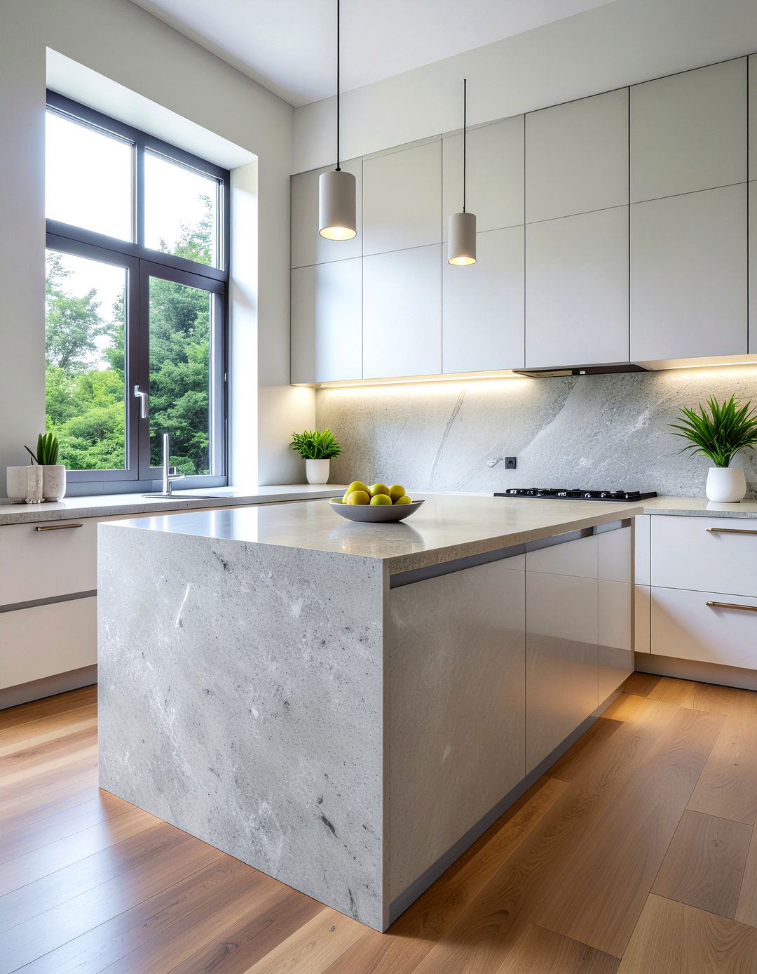 Matte Finish Stone Slab - 30 slab backsplash kitchen ideas