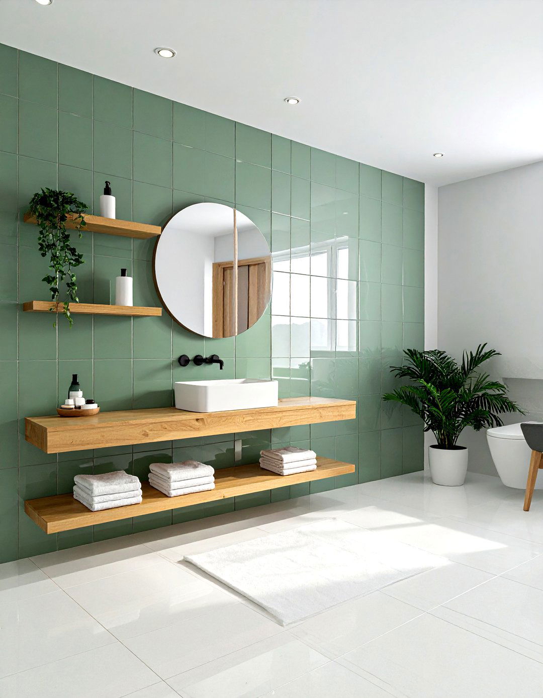 Matte Glass Tile Bathroom Wall - 30 glass tile bathroom ideas