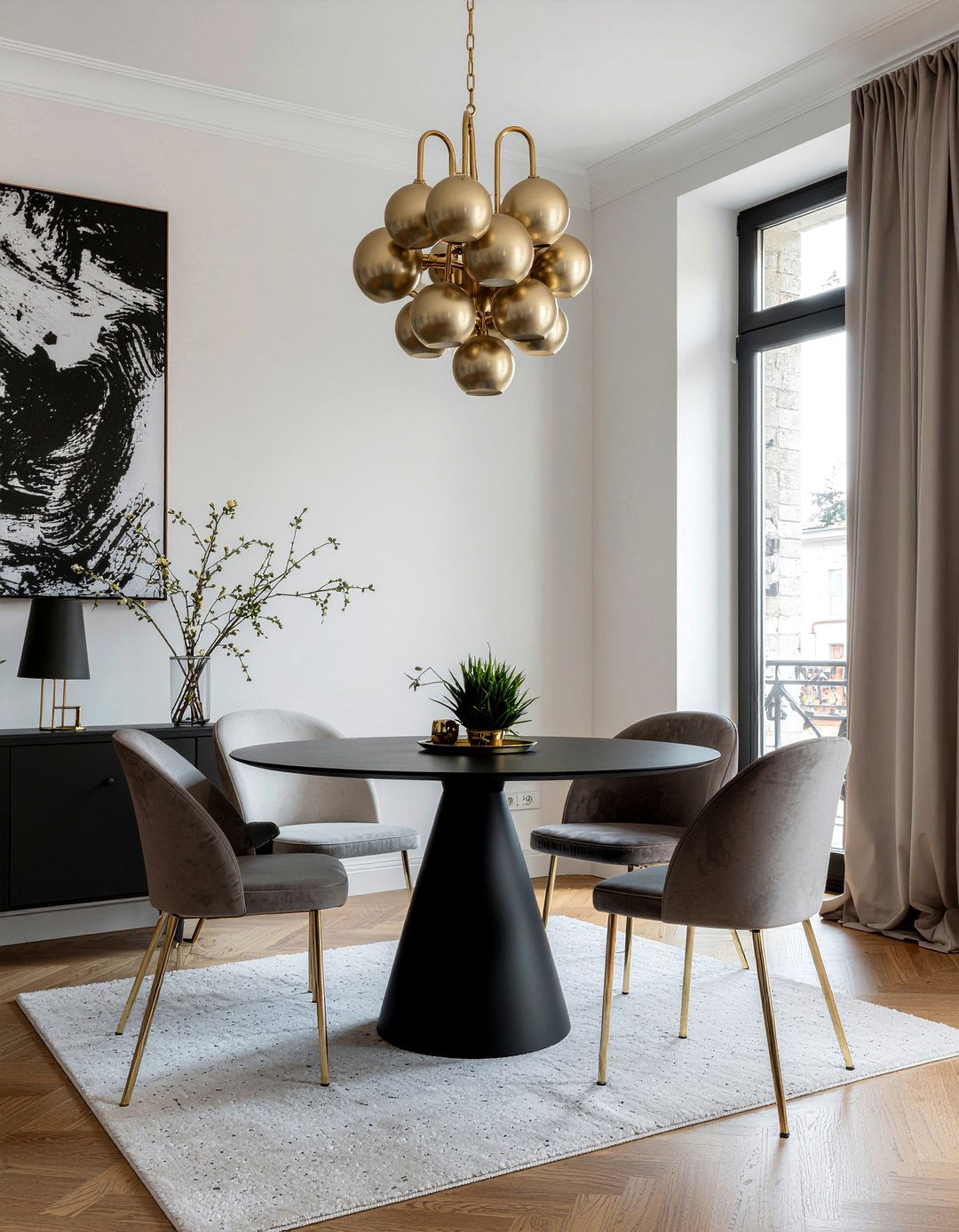 Matte Gold Cluster Chandelier - 30 gold chandelier dining room ideas
