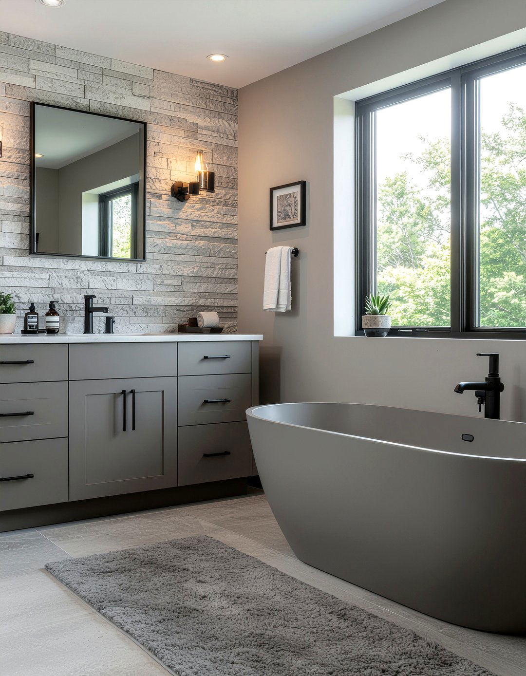 Matte Gray Bathroom - 30 cool gray bathroom ideas