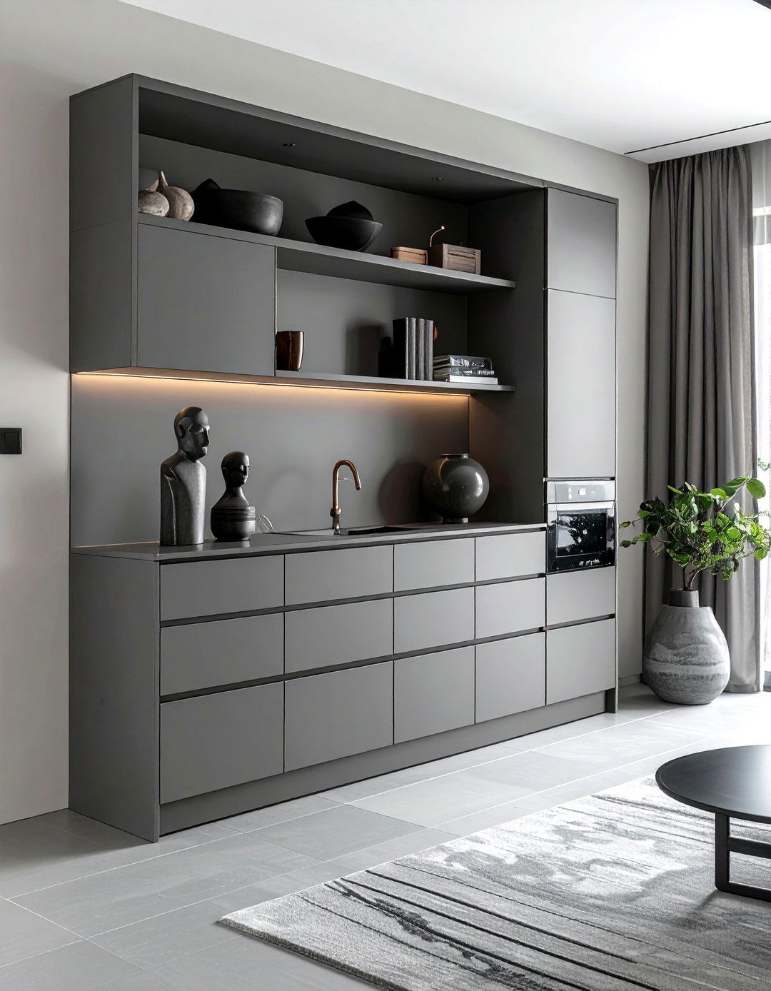 Matte Gray Cabinet - 30 gray dining room furniture ideas