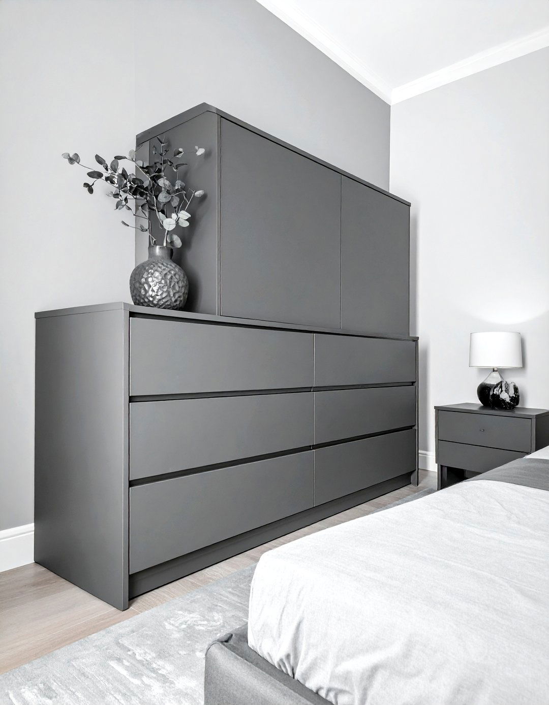 Matte Gray Furniture - 30 contemporary gray bedroom ideas