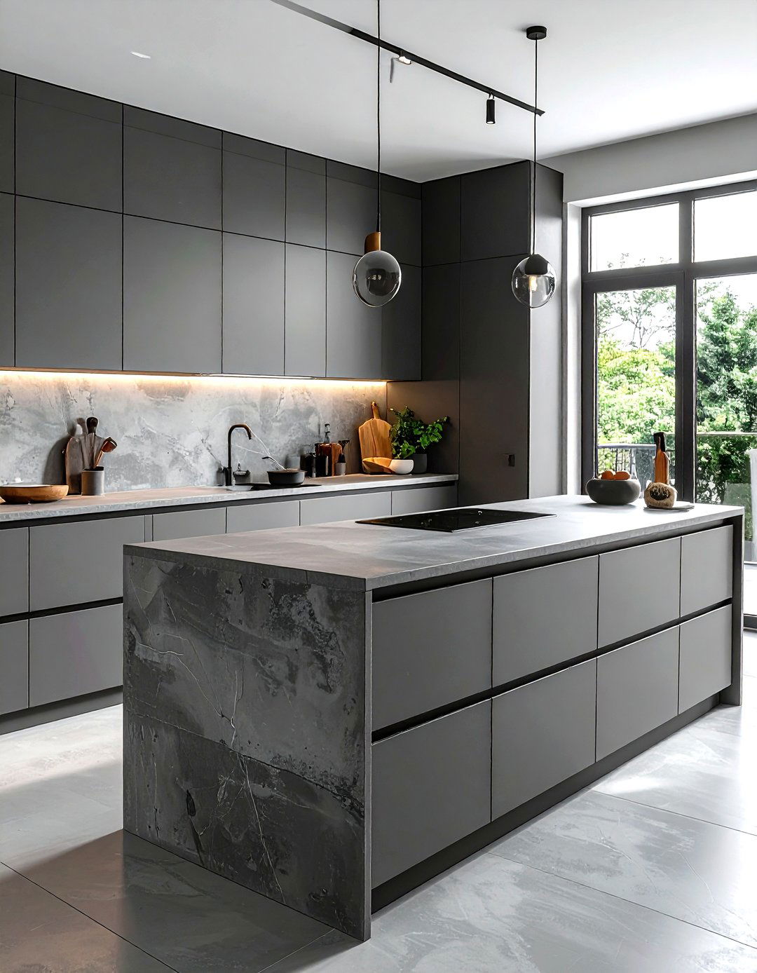 Matte Gray Kitchen Cupboards - 30 gray kitchen furniture ideas