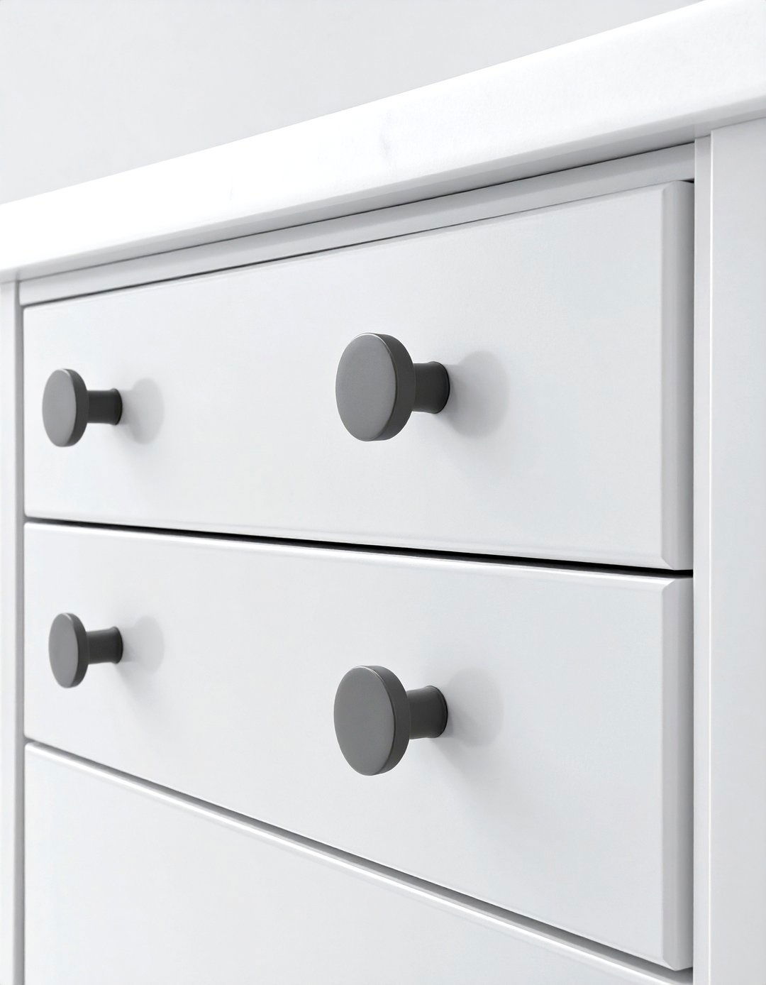 Matte Grey Cabinet Knobs - 30 grey bathroom accessories ideas