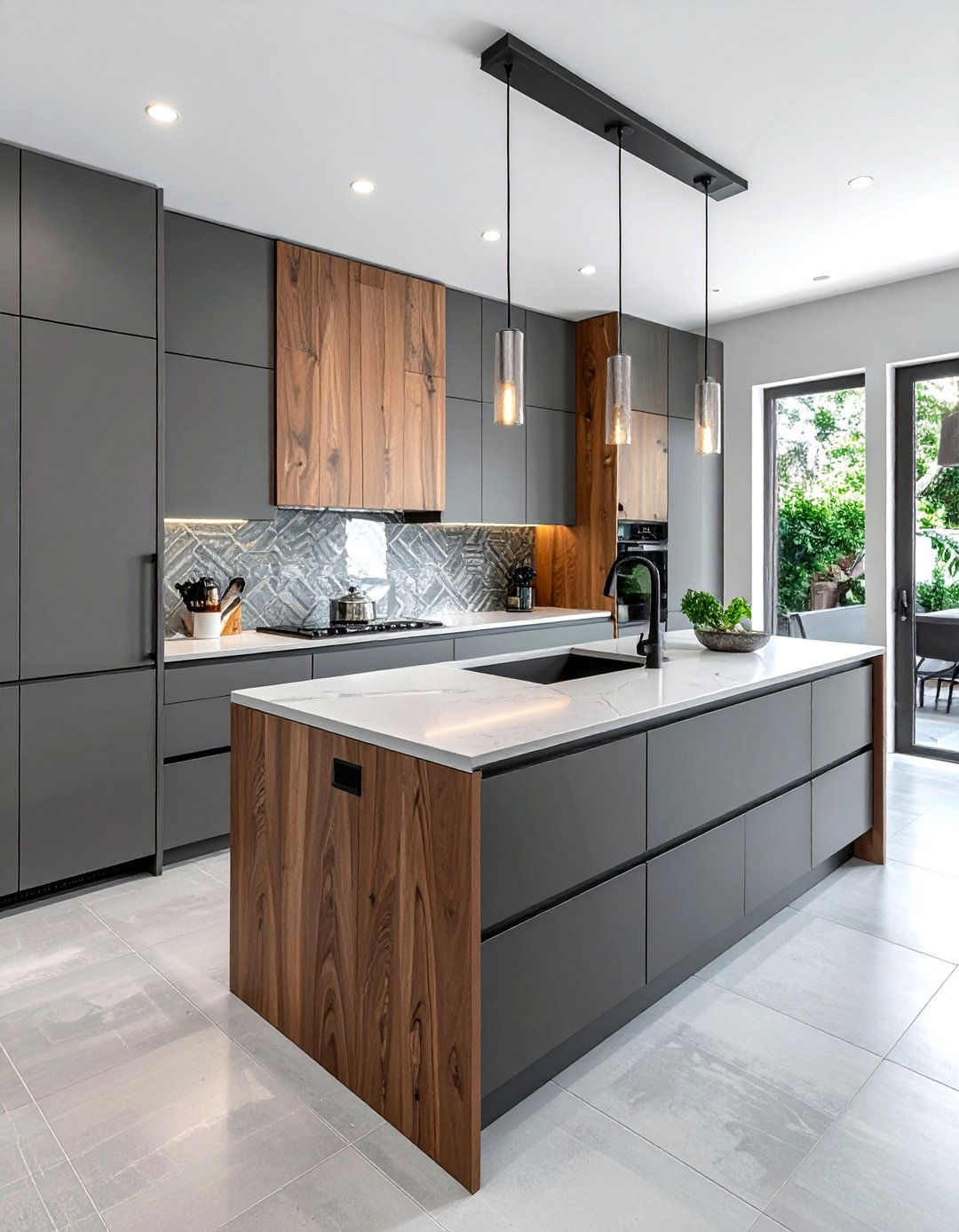 Matte Grey Kitchen Cabinetry - 30 grey kitchen furniture ideas