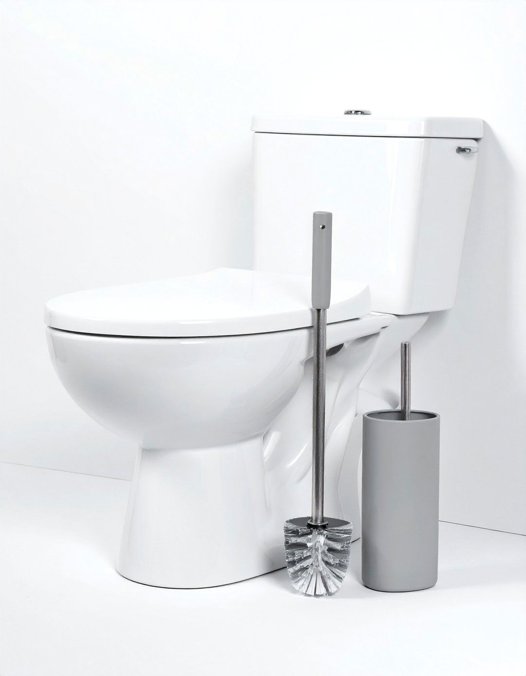 Matte Grey Toilet Brush - 30 grey bathroom accessories ideas