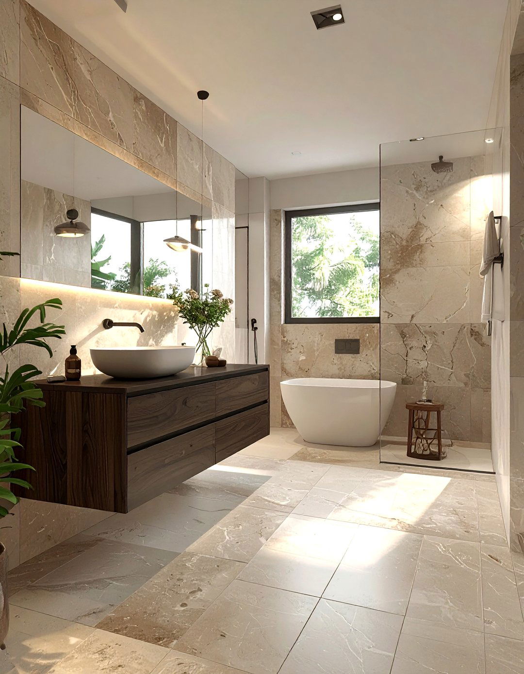 Matte Stone - 30 stone bathroom ideas