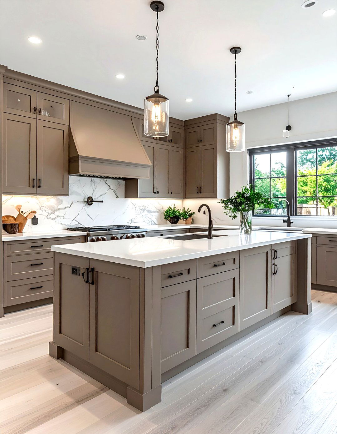 Matte Taupe Kitchen Cabinets White Stone - 30 taupe and white kitchen ideas