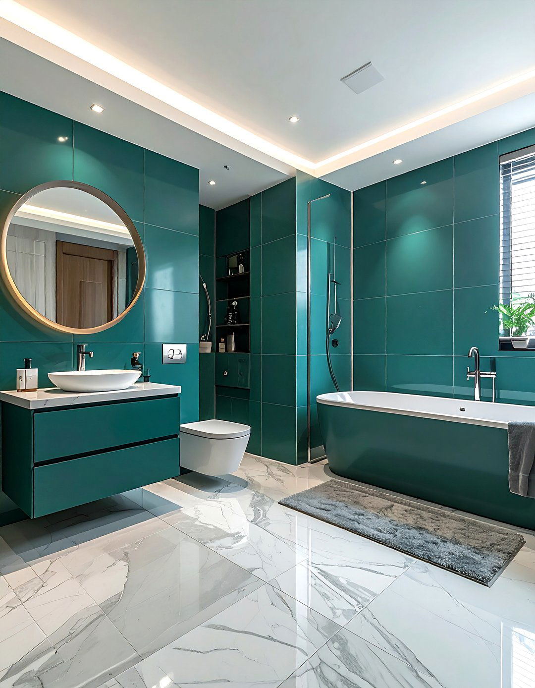 Matte Teal Bathroom Finish - 30 teal bathroom ideas