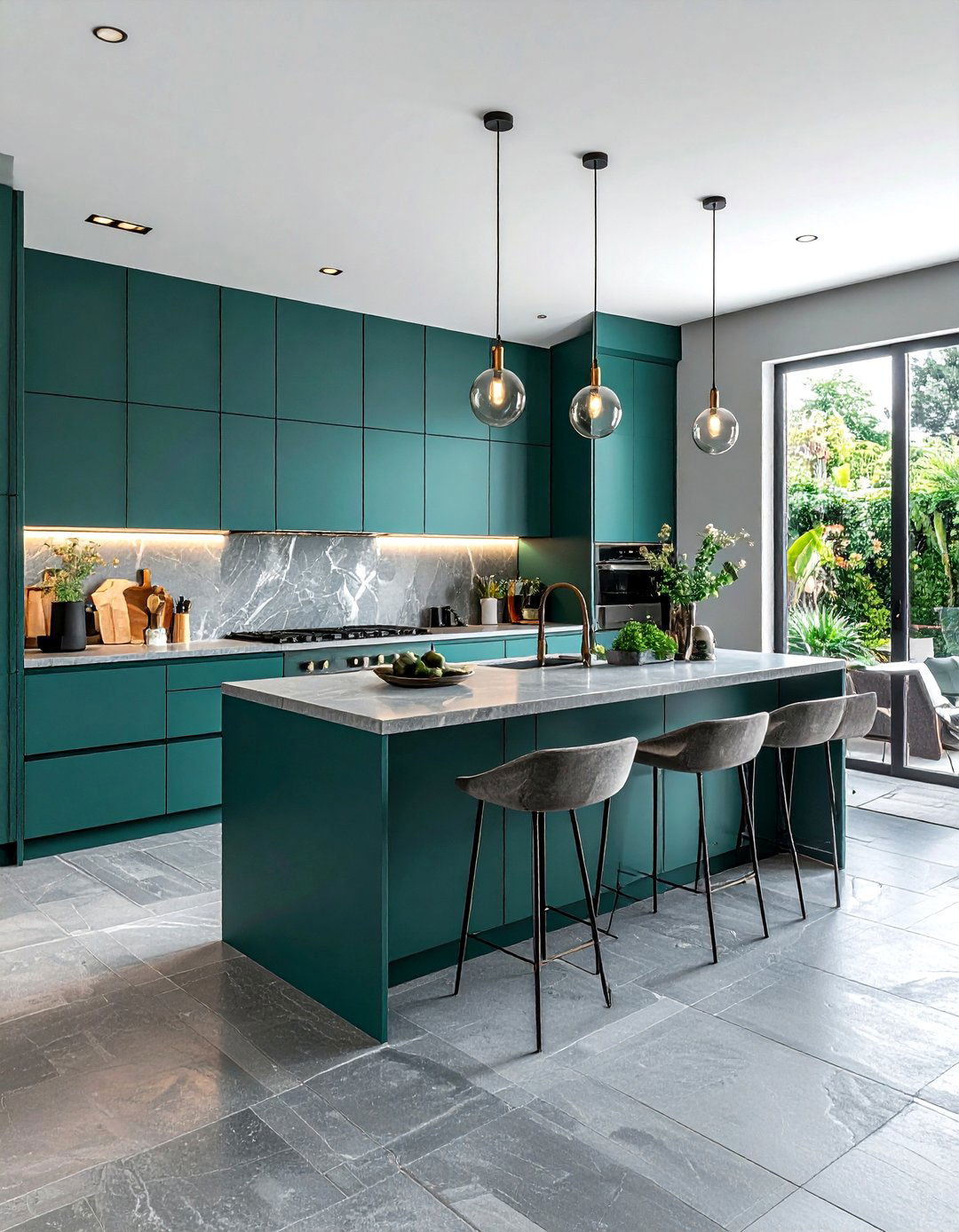Matte Teal Kitchen Cabinets - 30 teal kitchen ideas