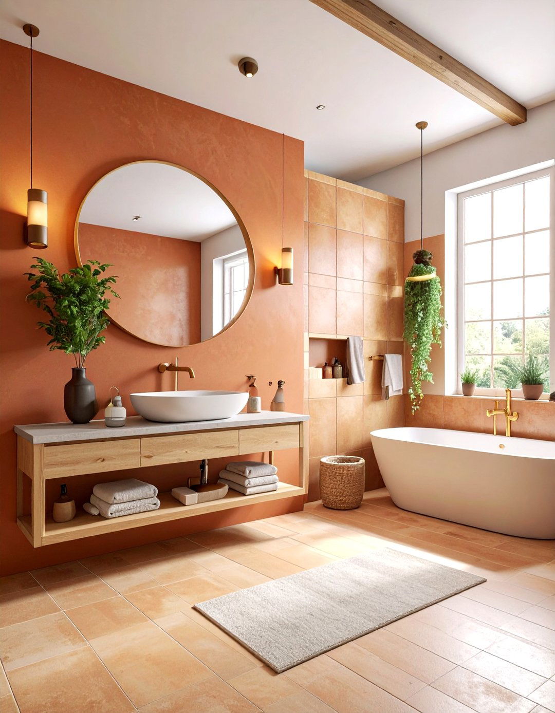 Matte Terracotta Bathroom - 30 terracotta bathroom ideas