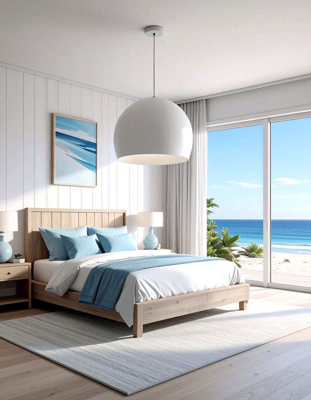 Matte White Dome - 30 bedroom pendant lighting ideas