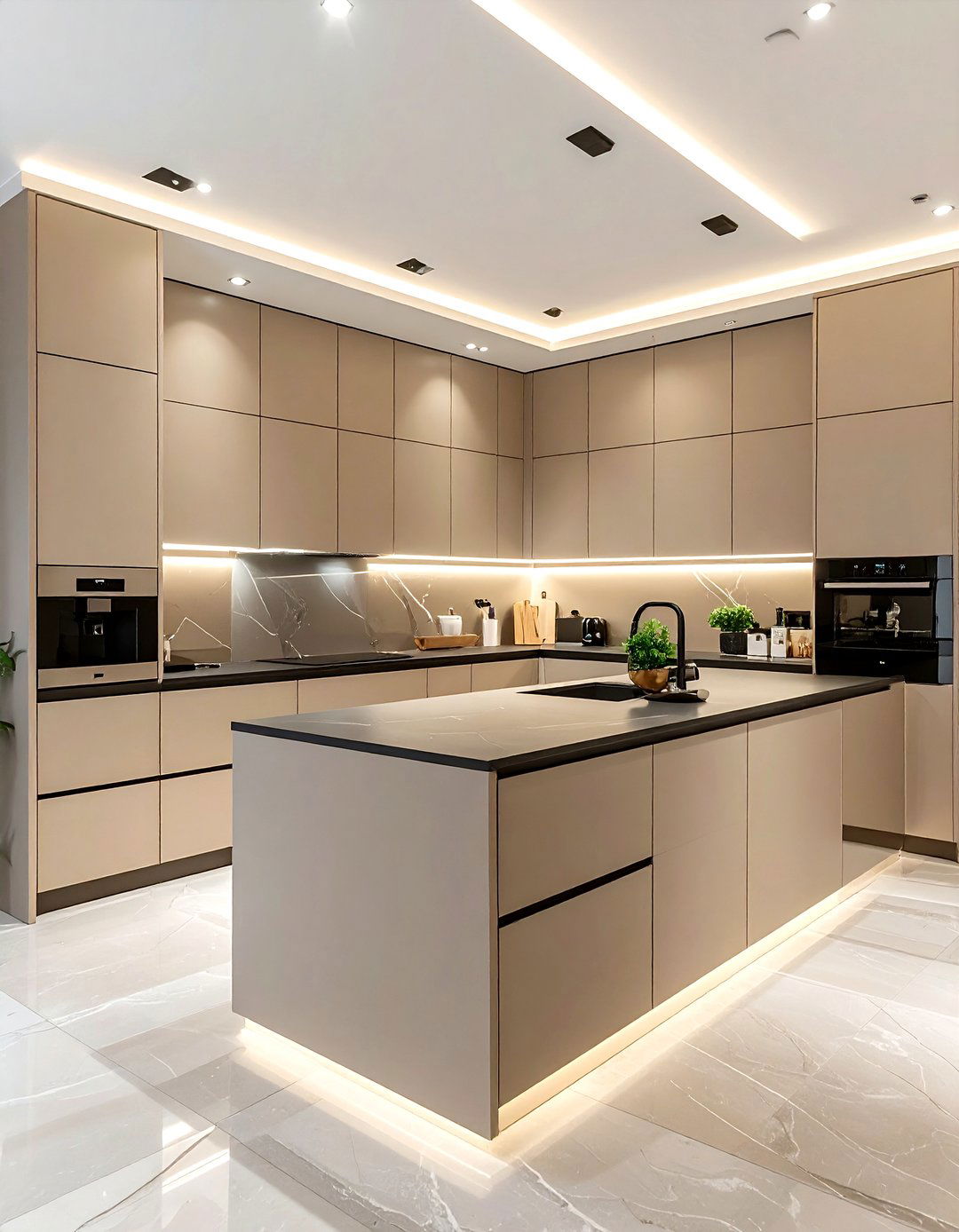 Matte beige kitchen cabinets - 30 beige kitchen furniture ideas