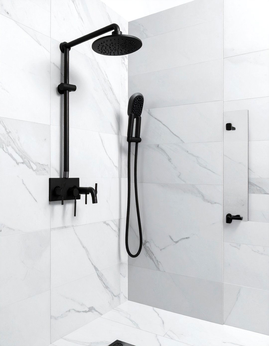 Matte black bathroom fixtures - 30 black bathroom decor ideas