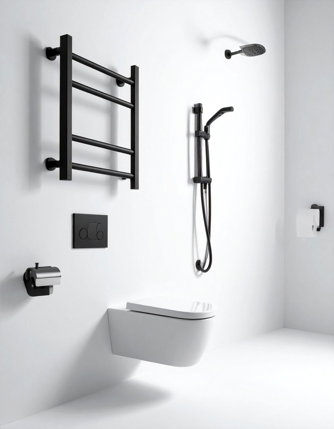 Matte black bathroom hardware - 30 budget bathroom ideas