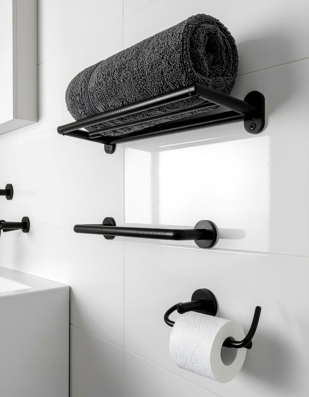 Matte black bathroom hardware - 30 affordable bathroom ideas