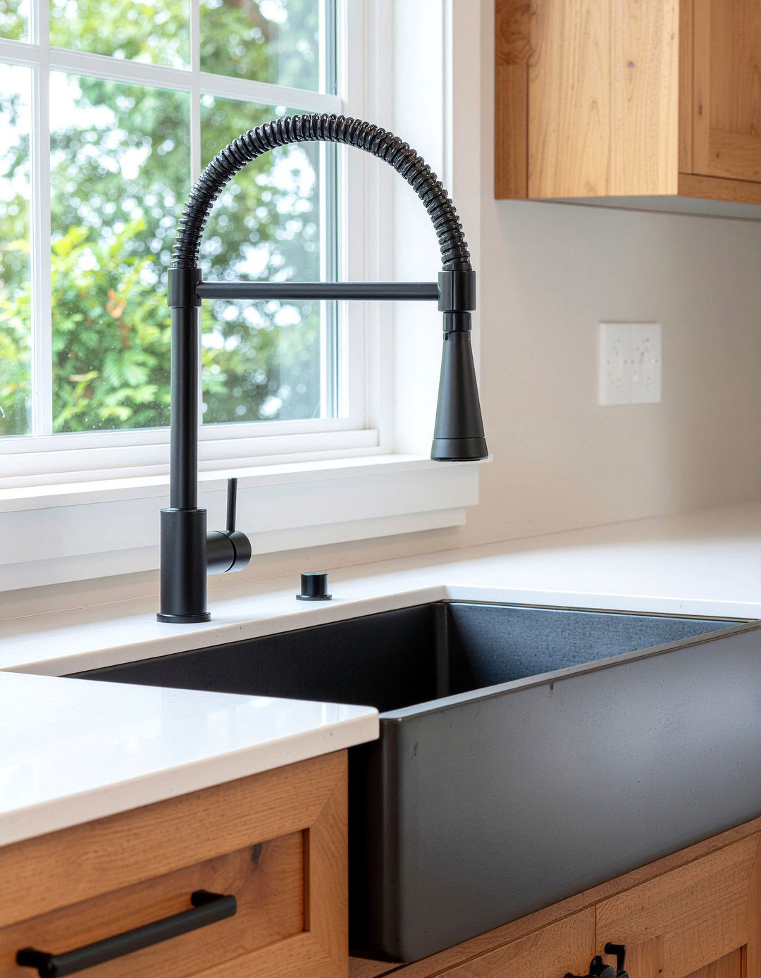 Matte black commercial style kitchen faucet - 30 matte black faucet ideas