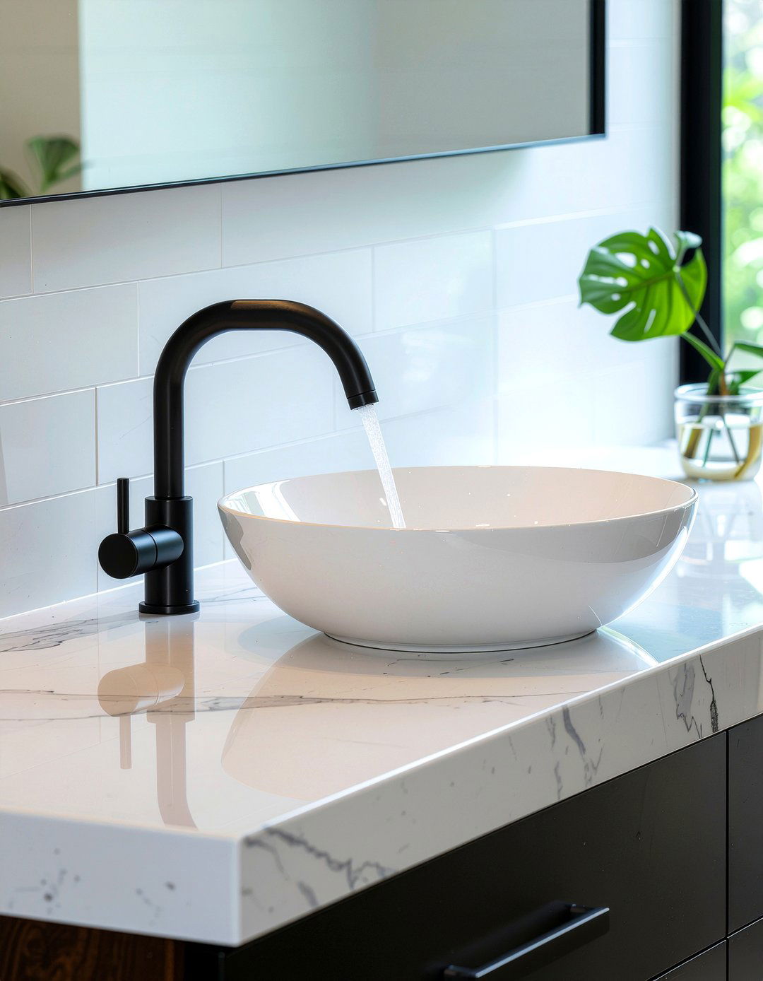 Matte black faucet - 30 bathroom easy update ideas