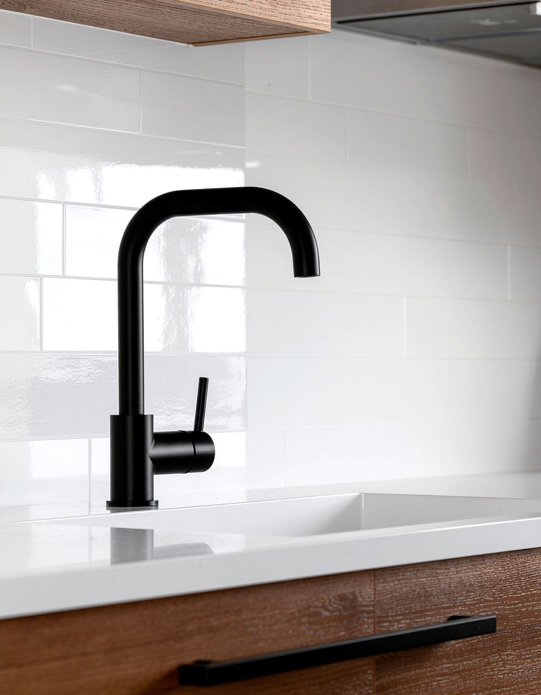 Matte black faucet - 30 modern farmhouse kitchen ideas