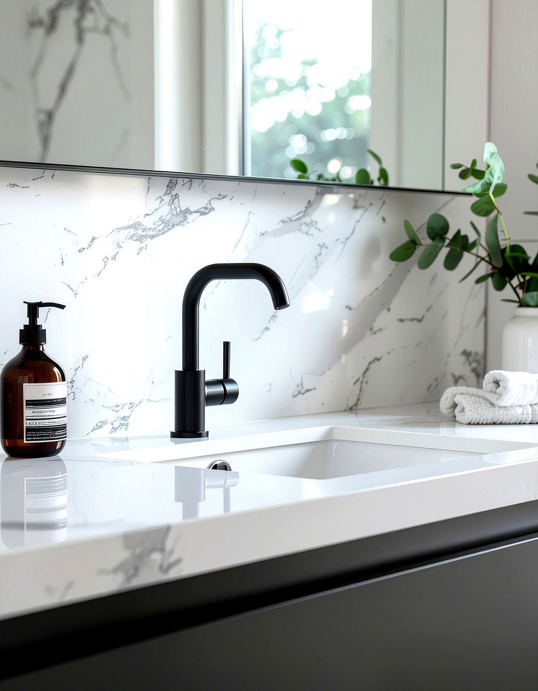 Matte black faucet - 30 bathroom facelift ideas