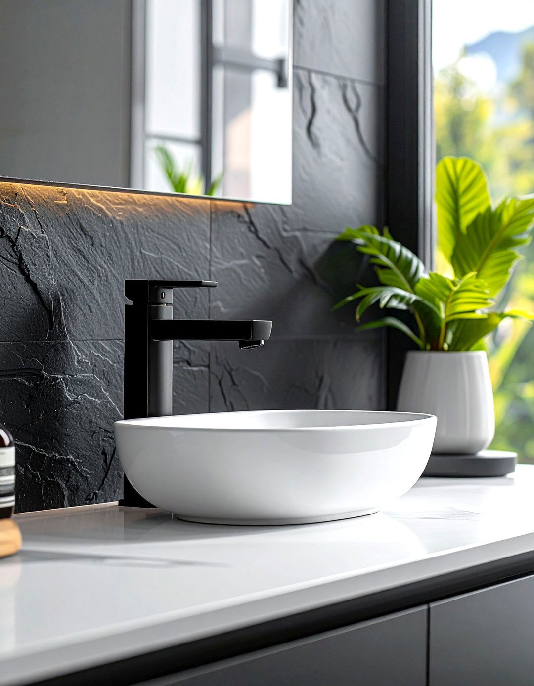 Matte black faucet - 30 bathroom plumbing ideas