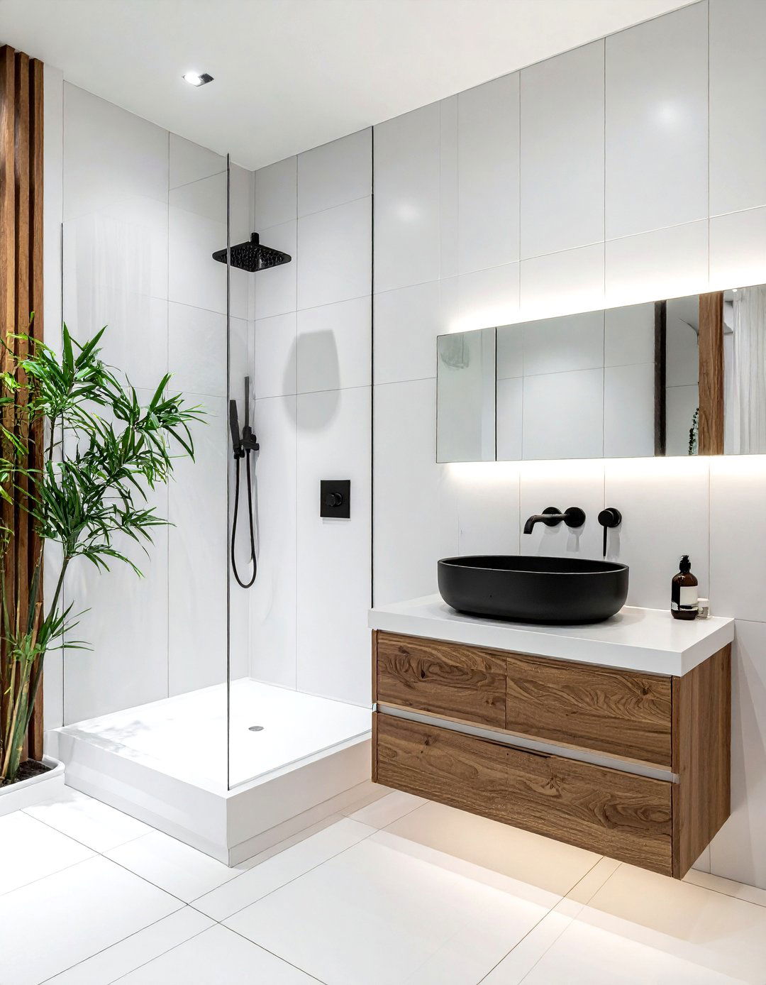 Matte black fixtures - 30 calming bathroom ideas