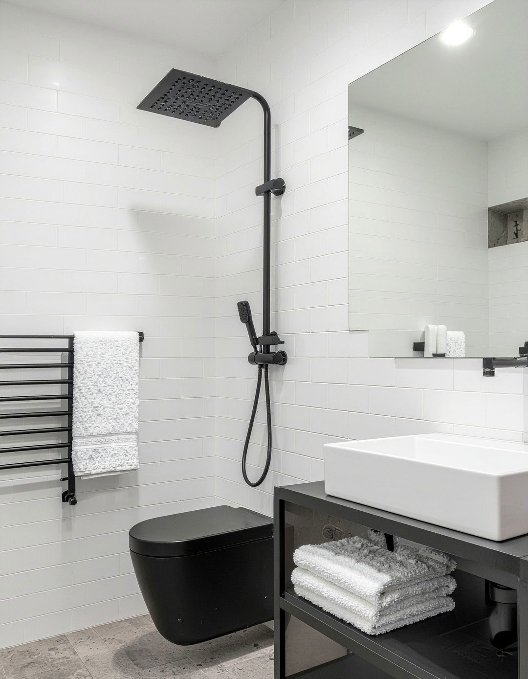 Matte black fixtures - 30 bathroom design principles