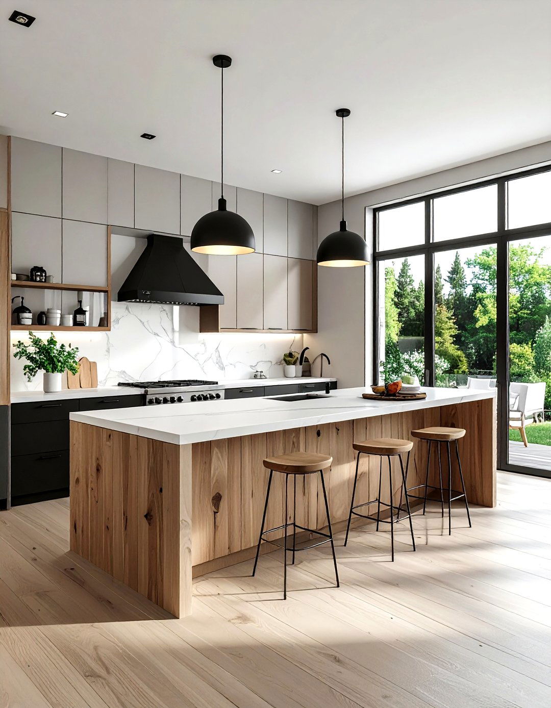 Matte black flat panel cabinets - 30 flat panel kitchen cabinet ideas