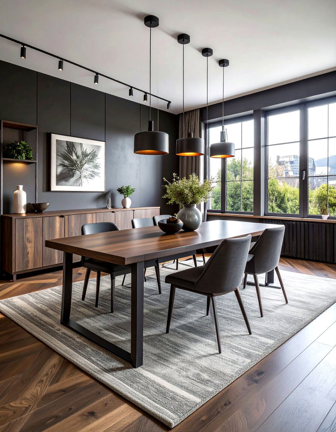 Matte black flush mount - 30 flush mount dining room light ideas