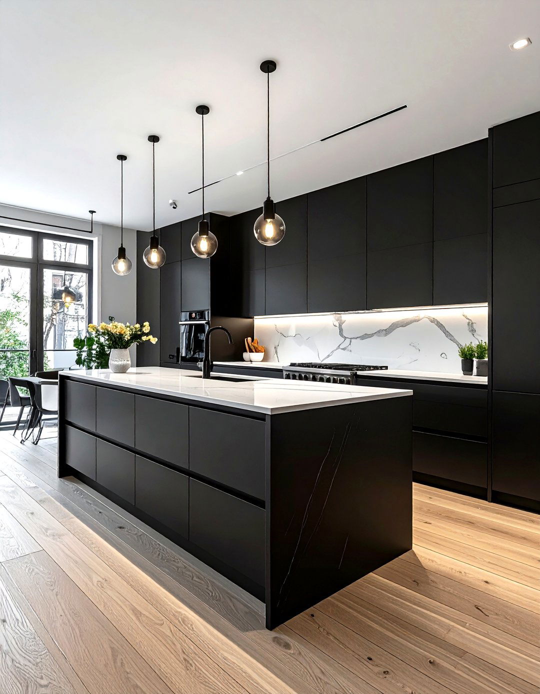 Matte black galley kitchen - 30 galley kitchen ideas