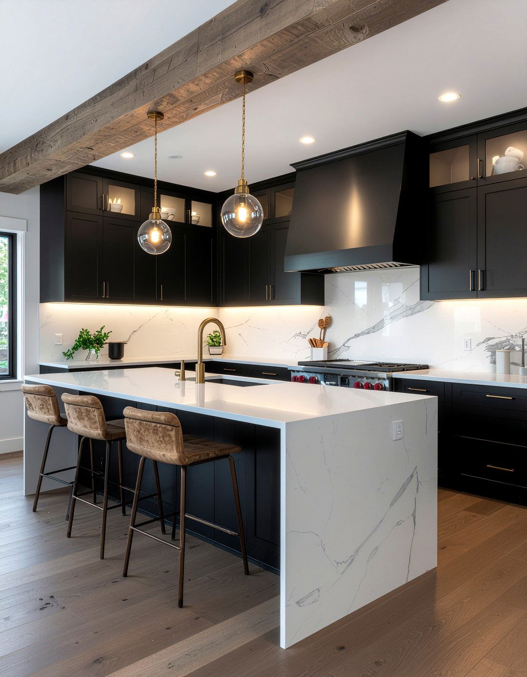 Matte black kitchen cabinets - 30 mountain kitchen ideas