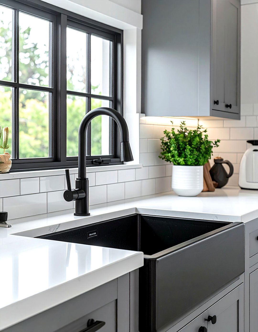 Matte black kitchen faucet - 30 urban industrial kitchen ideas