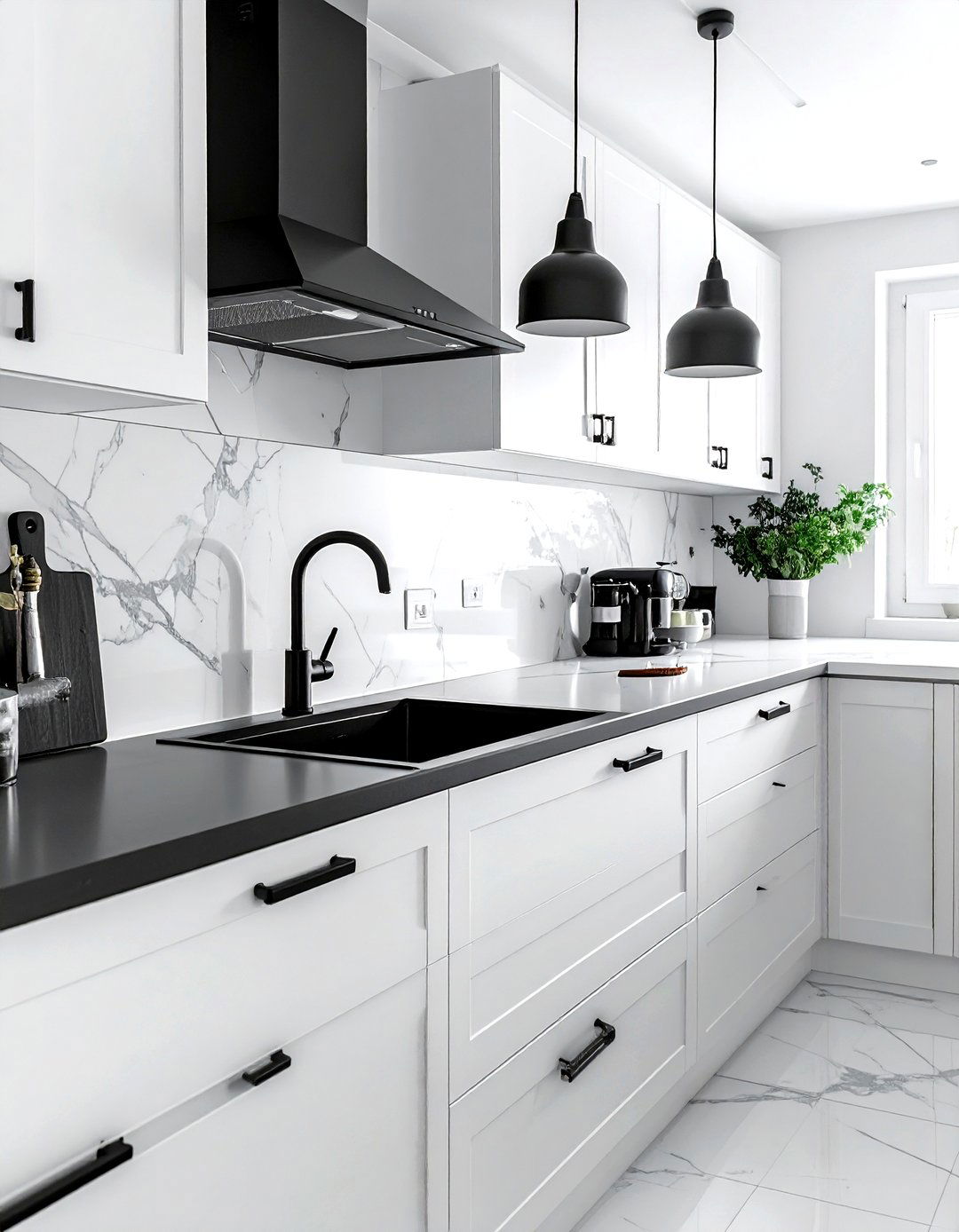 Matte black kitchen hardware - 30 kitchen color ideas