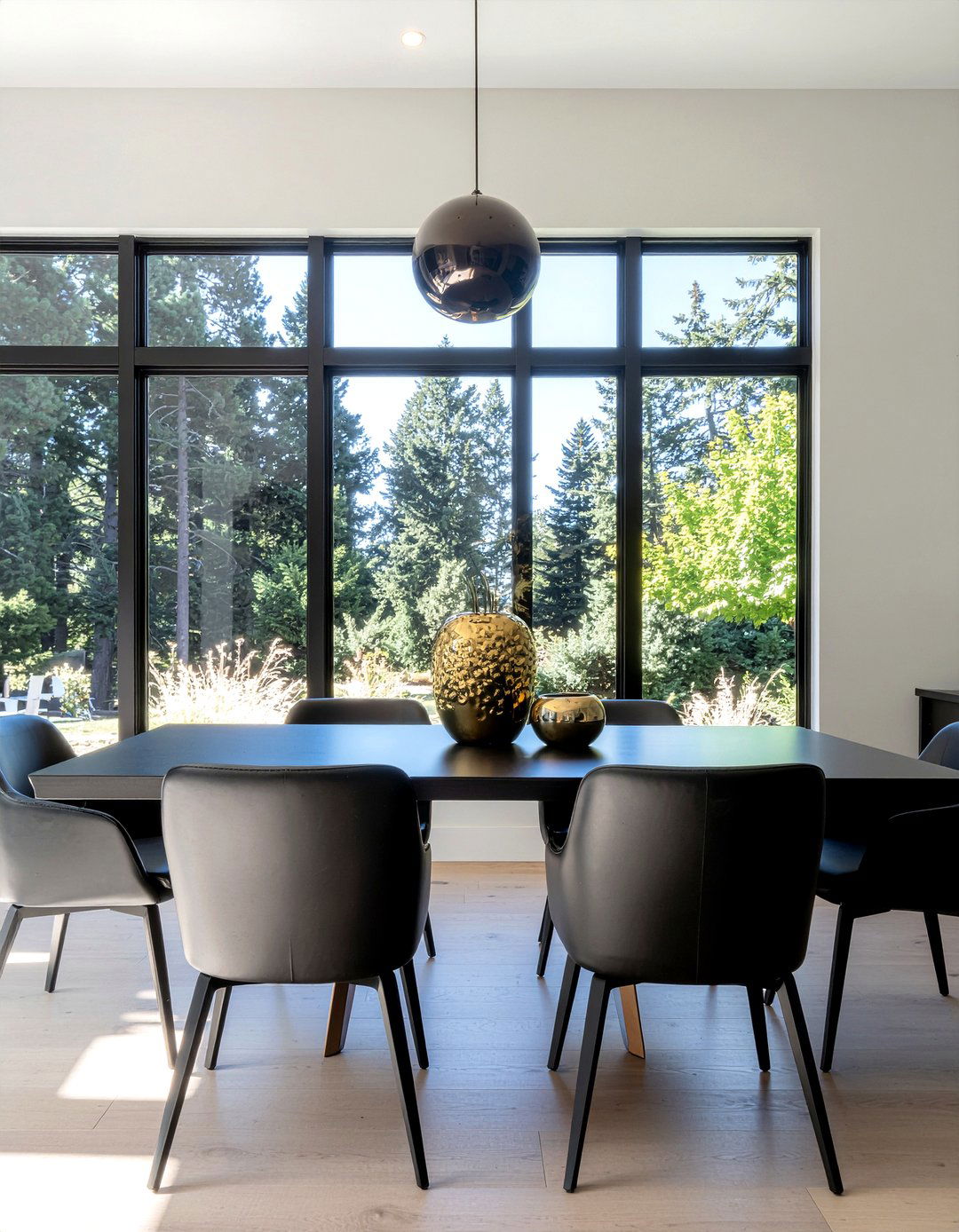 Matte black metal accents - 30 mixed metal dining room ideas