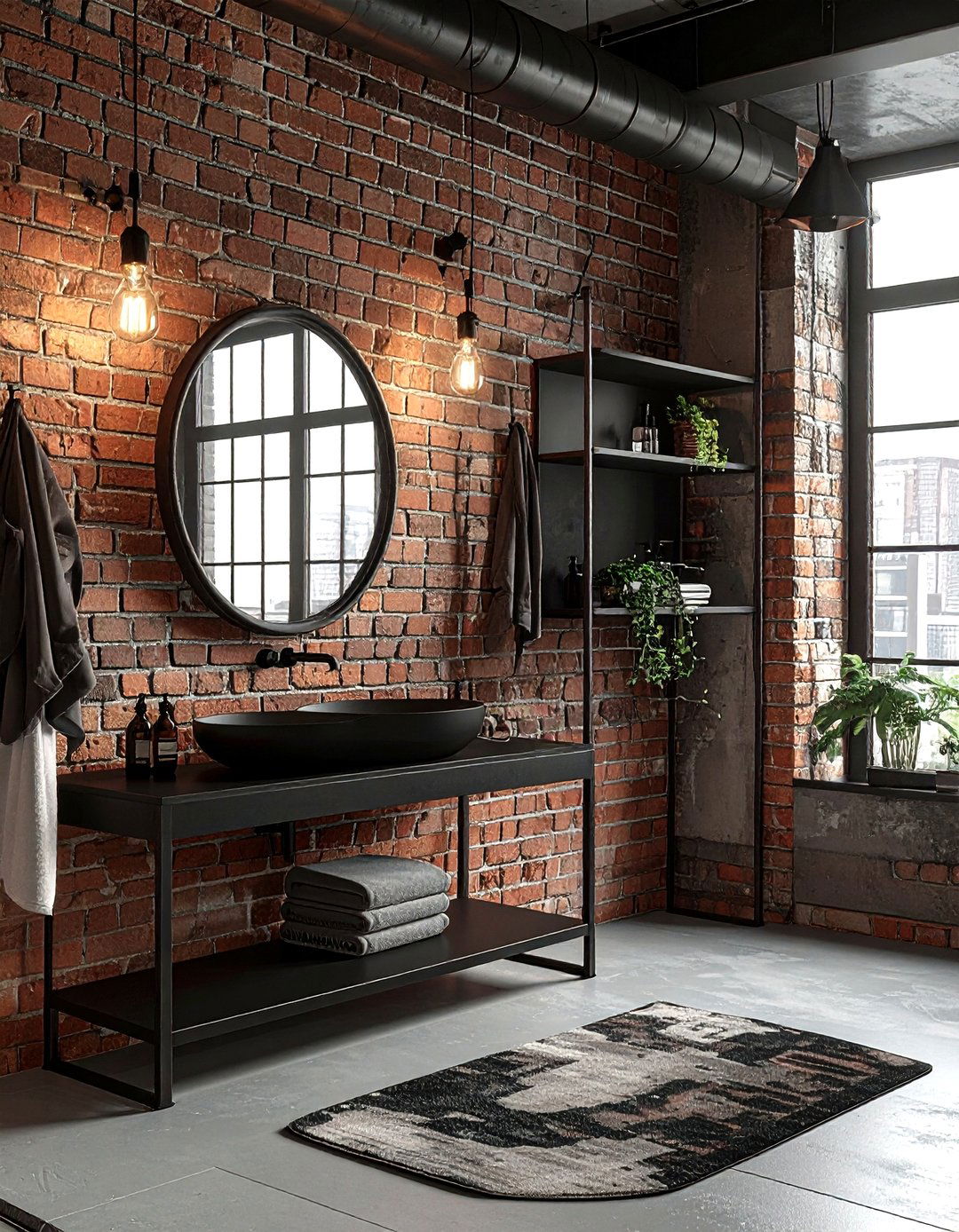 Matte black pivot mirror - 30 oval bathroom mirror ideas