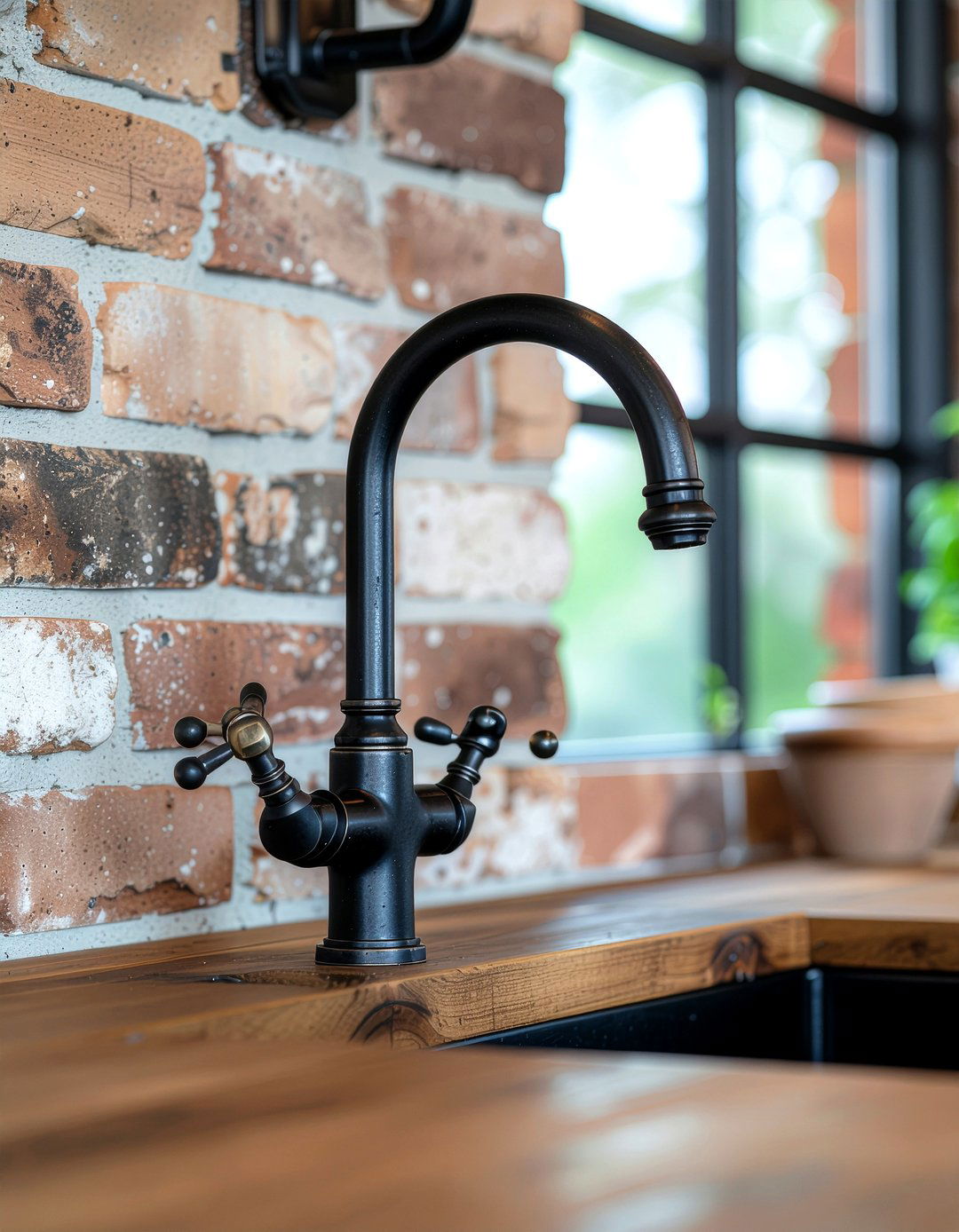 Matte black rustic kitchen faucet - 30 matte black faucet ideas