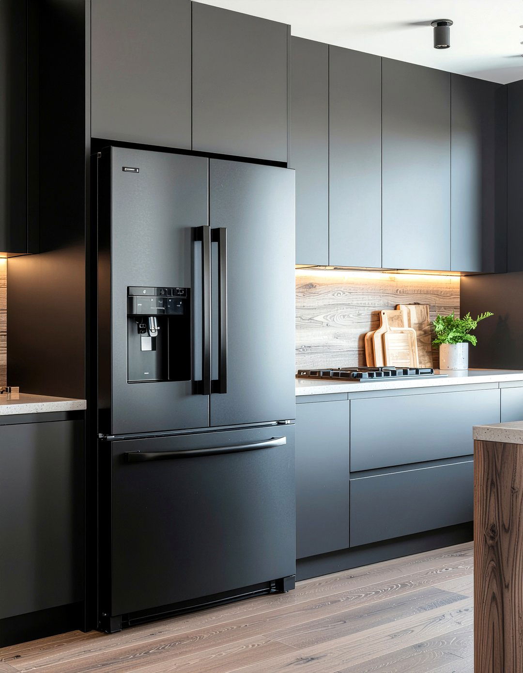 Matte black side by side refrigerator - 30 side-by-side refrigerator kitchen ideas