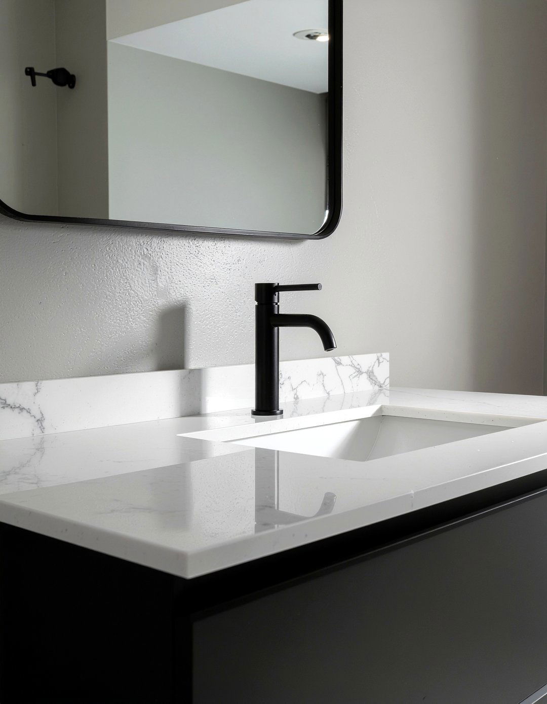 Matte black sleek bathroom faucet - 30 matte black faucet ideas