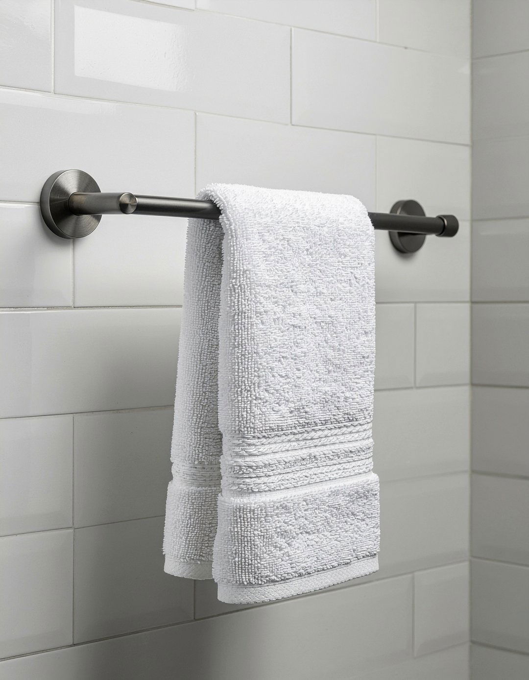 Matte black towel ring - 30 bathroom towel ring ideas