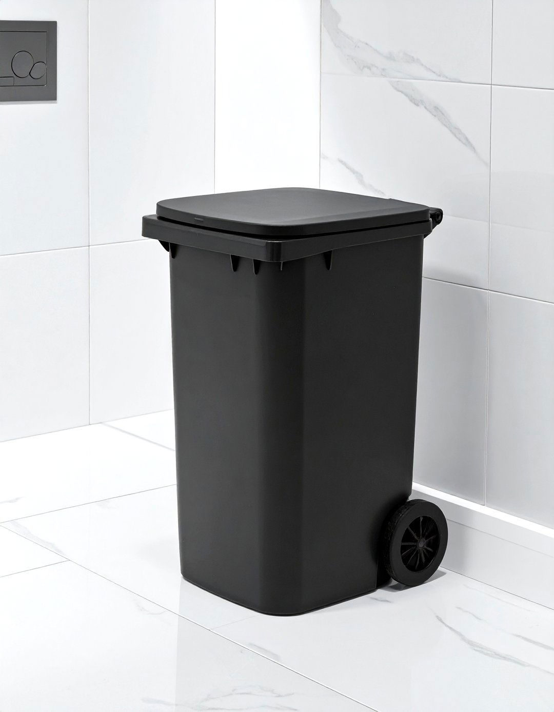 Matte black trash can - 30 bathroom shopping list ideas