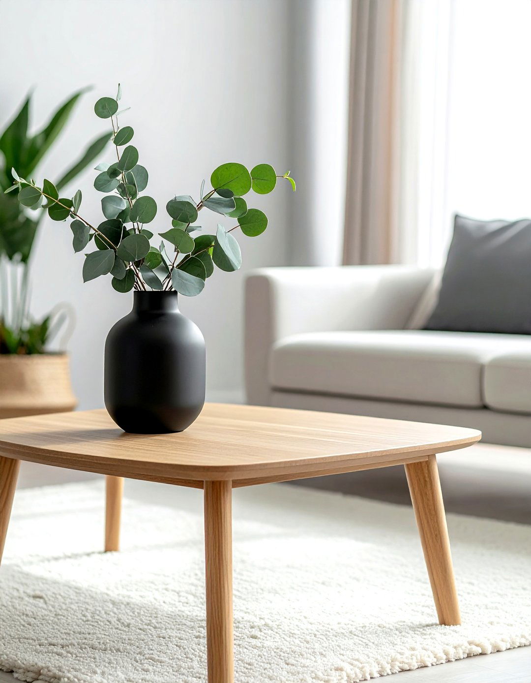 Matte black vase - 30 black living room accessories ideas