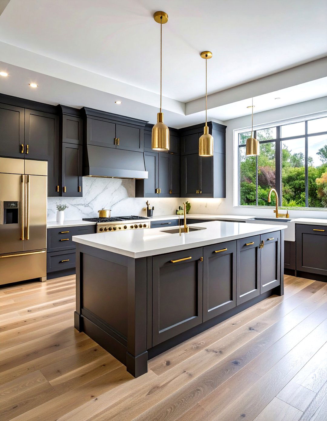 Matte charcoal kitchen cabinets - 30 charcoal and white kitchen ideas