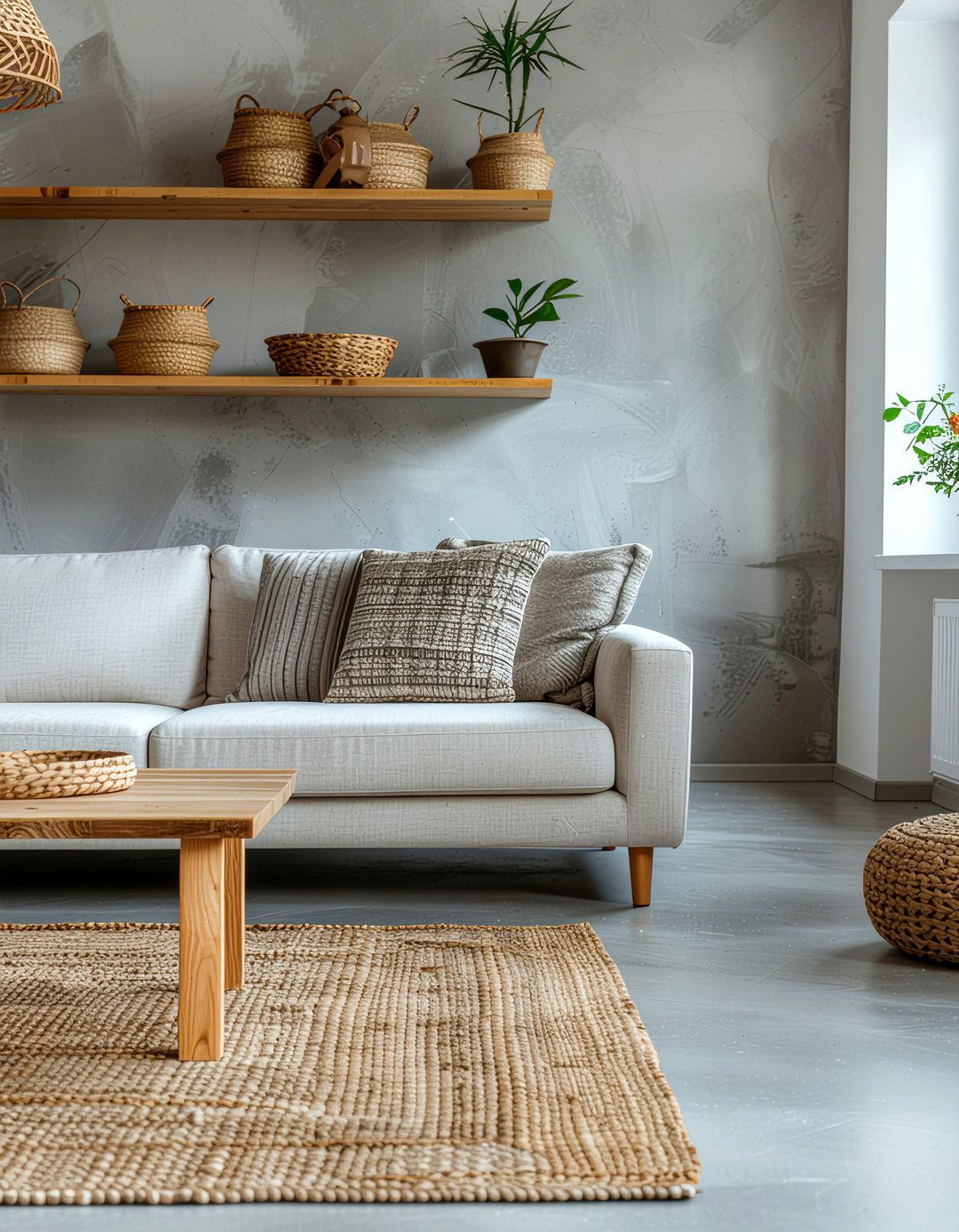 Matte finish concrete living room - 30 polished concrete living room ideas