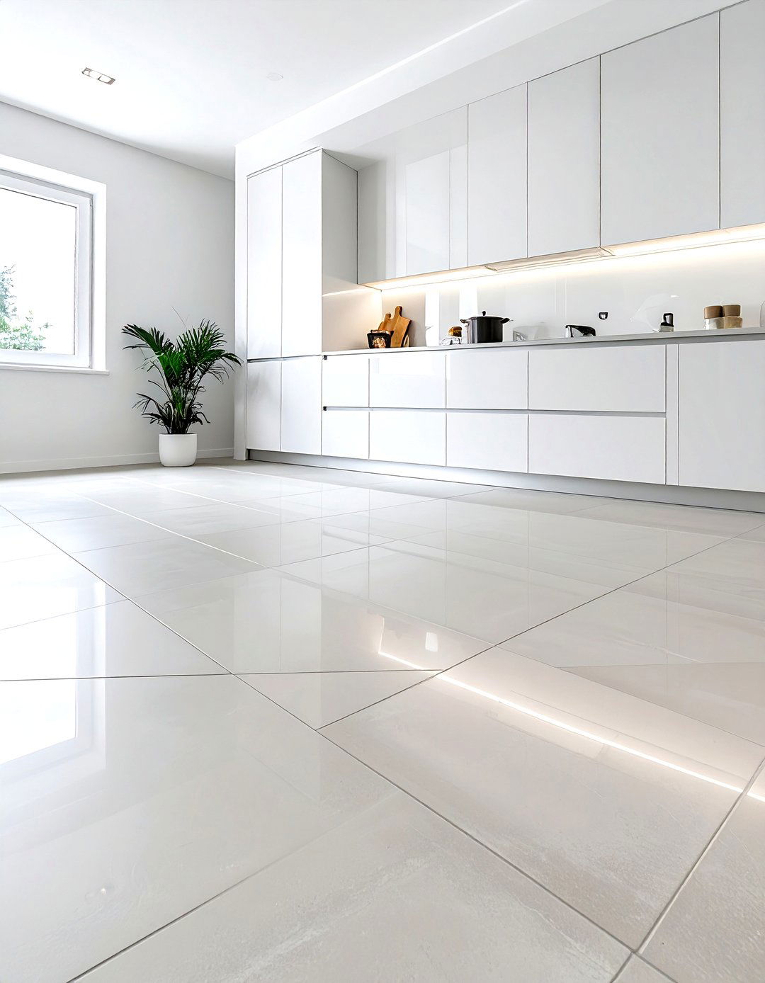 Matte finish kitchen floor tile - 30 ceramic tile floor kitchen ideas