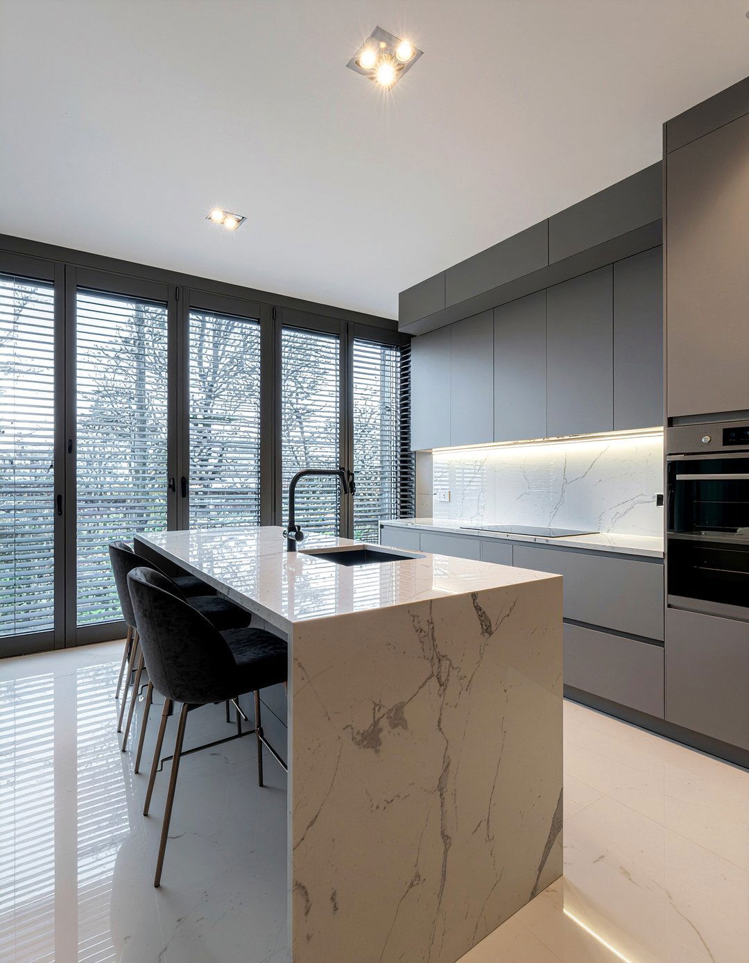 Matte finish shutters - 30 kitchen shutter ideas