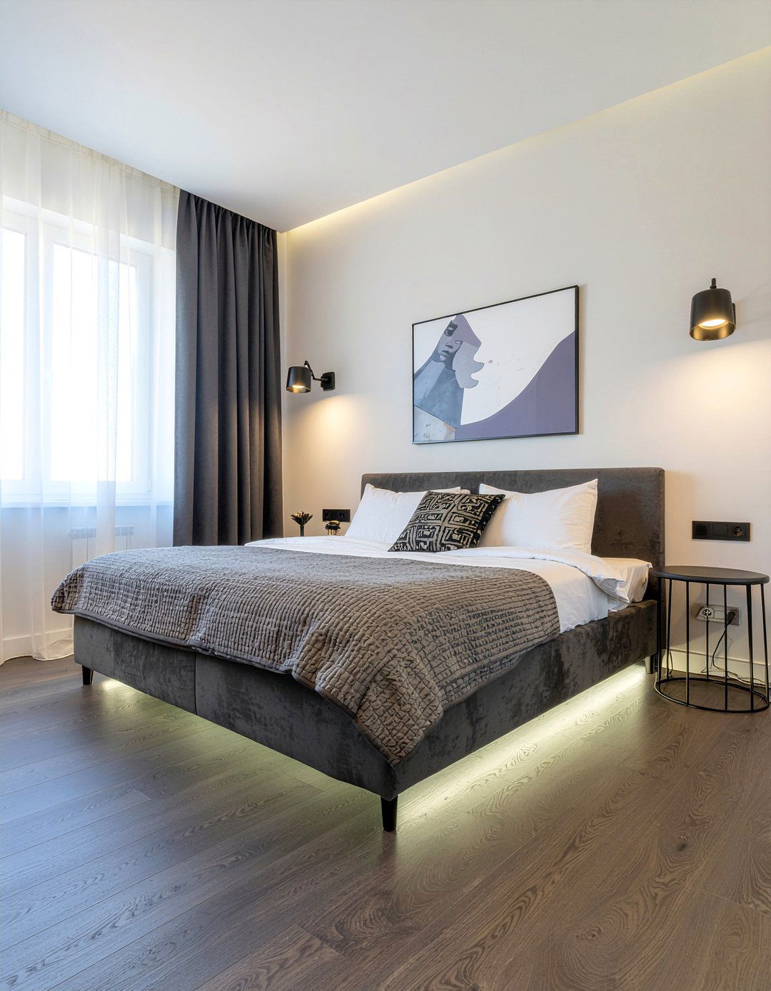 Matte finish vinyl planks - 30 bedroom vinyl flooring ideas