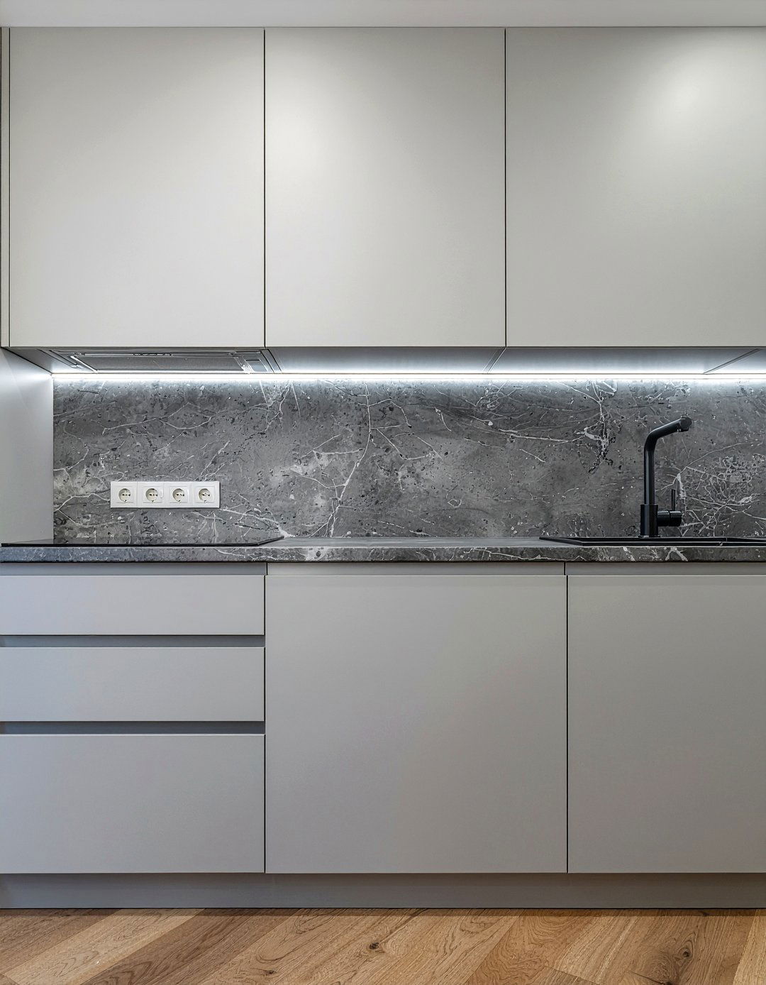 Matte gray kitchen surfaces - 30 gray countertop kitchen ideas